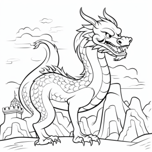 chinese dragon dominates the chinese wall drawing - Draw Easy