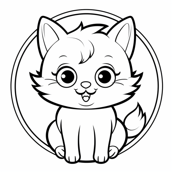 cat postcard drawing page